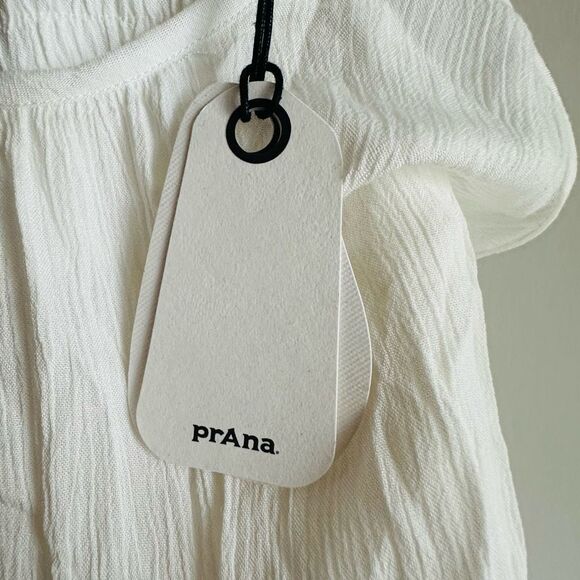 PRANA‎ Fernie Wide Leg White Jumpsuit NWT – Size Small – Adjustable Straps Modal - Picture 4 of 12